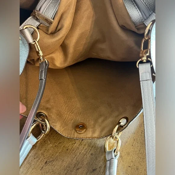 Kate Landry silver peopled leather pineapple charm pocket bag - Picture 9 of 11